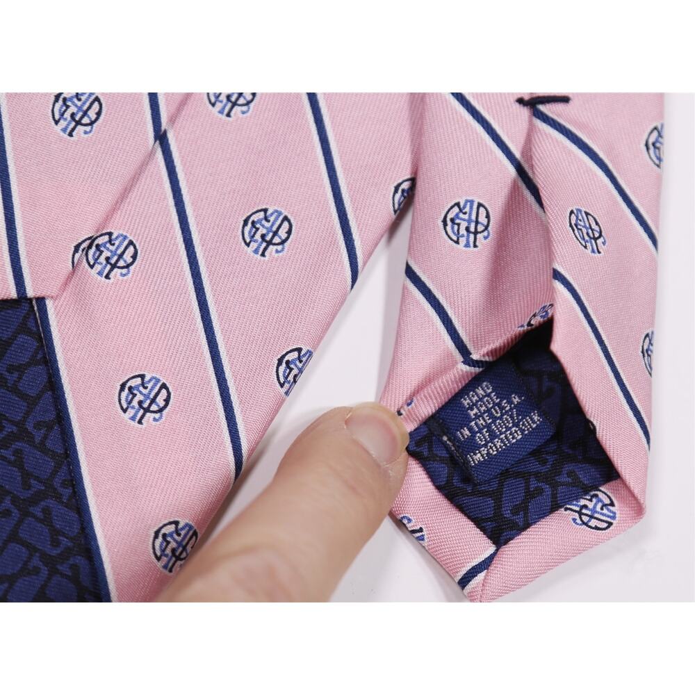 Vineyard Vines x Golf Association of Philly Pink Silk Necktie Tie New - Picture 6 of 6